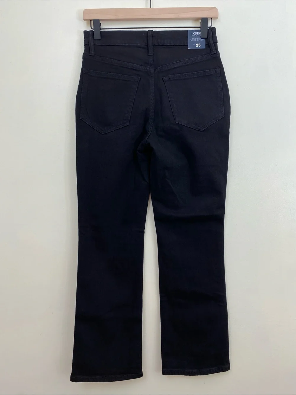 J. Crew Factory Mid-Rise Flare Crop Jeans Black Size 25 NWT
